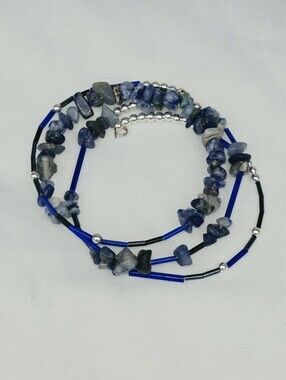 Blue Sodalite Beaded Wrap Bracelet - Women Jewelry